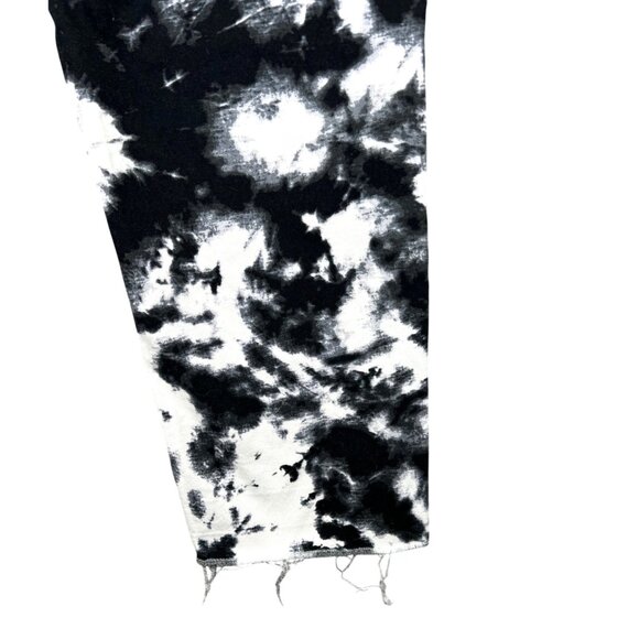 Karl Lagerfeld Tie-Dye Black & White Skinny Jeans Womens Size 12 Frayed Hem - Picture 12 of 14